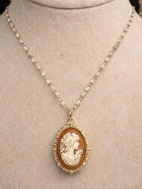 18K YELLOW GOLD OVER STAINLESS STEEL CROSS NECKLACE